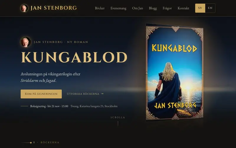 Home page of the Jan Stenborg website (janstenborg.com)
