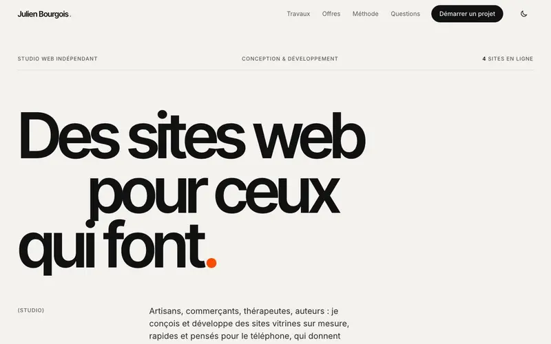 Page d'accueil du site Julien Bourgois (julienb.vercel.app)