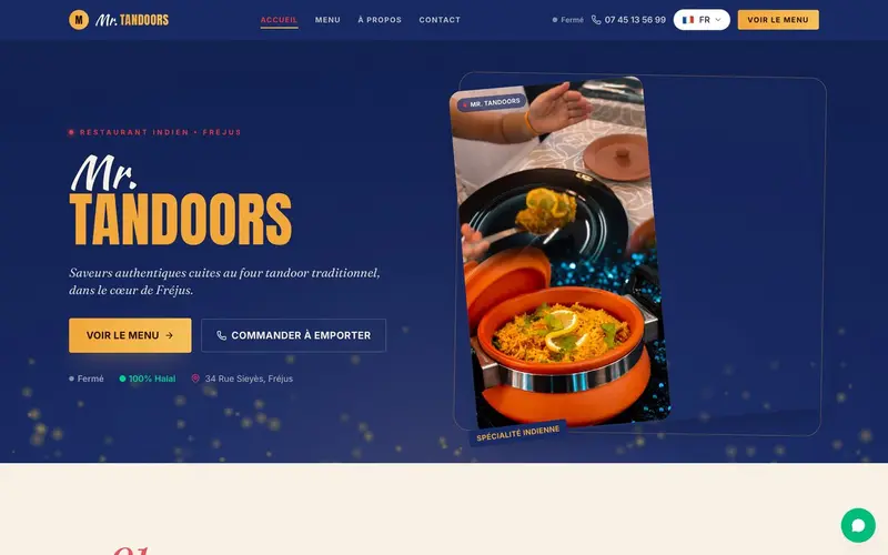 Page d'accueil du site Mr. Tandoors (tandoor-global.vercel.app)