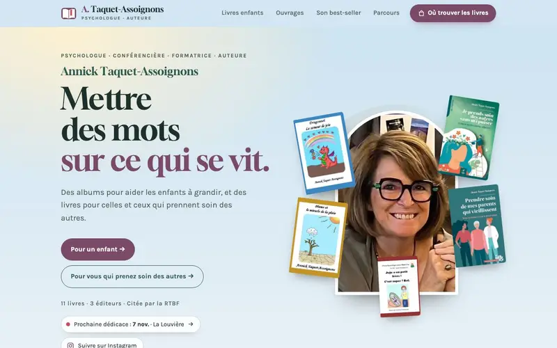 Page d'accueil du site Annick Taquet-Assoignons (annick-taquet-assoignons.vercel.app)